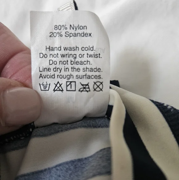 J. CREW Long Sleeve Classic Navy Blue Stripe Rash Guard | SZ M - Picture 9 of 11